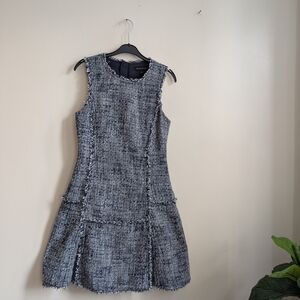 Elegant Gray Tweed Dress